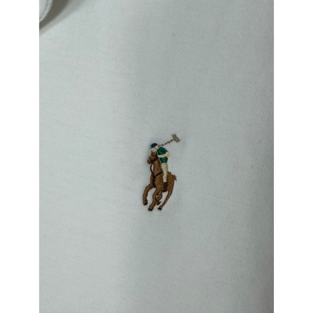 Polo Ralph Lauren Mens Large Classic Fit Short Sleeve Polo Shirt White Cotton - Picture 4 of 9